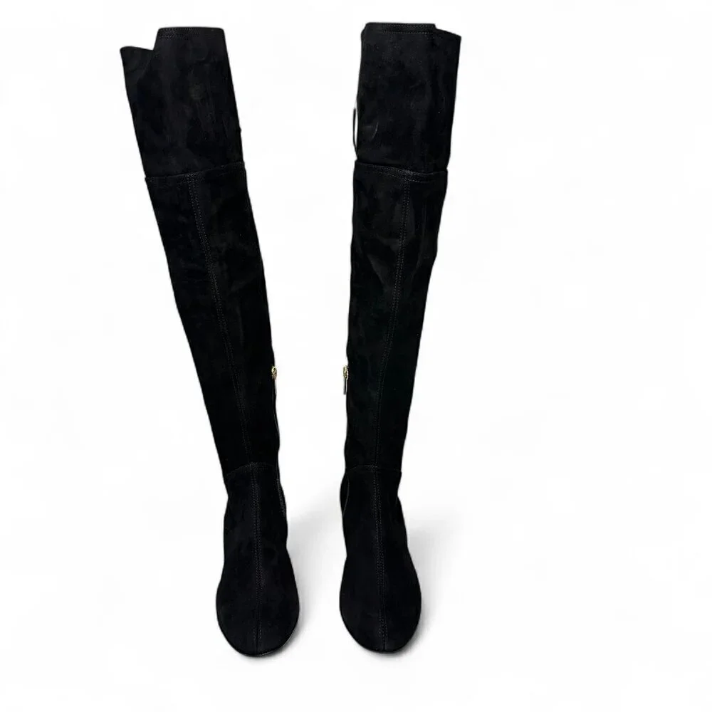 AGL Scarlet Over-The-Knee Suede Leather Boot, EU 38, Black NEW IN BOX